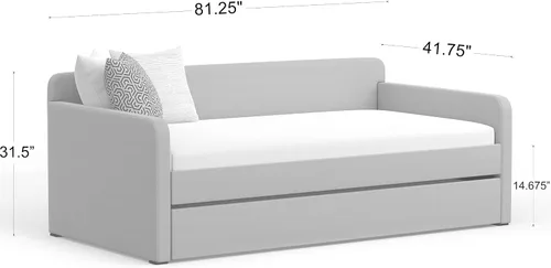 Vista 2 de Glenwillow Home Sofá cama doble Piatta con nido enrollable en color beige
