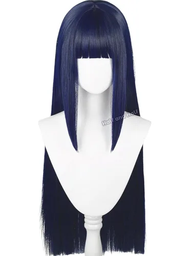 Vista 11 de Peluca corta y recta de anime para cosplay de anime de 14 pulgadas, peluca