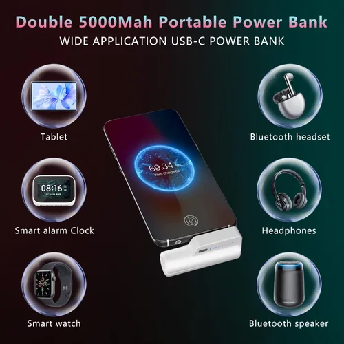 Vista 44 de Saqico Battery Pack for Oculus Quest 2/3/3S, 5000mAh Extended Power with Multi-Colors RGB Lights, Lightweight and Portable VR Extend Power