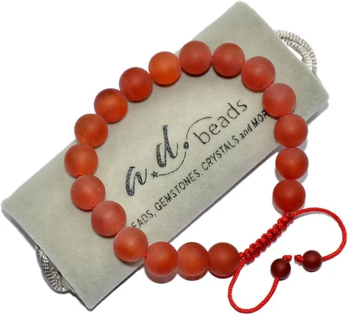 Vista 2 de AD Beads - Pulseras de gemas naturales de 0.39 pulgadas, cristales de sanación, macramé ajustable de 7 a 9 pulgadas