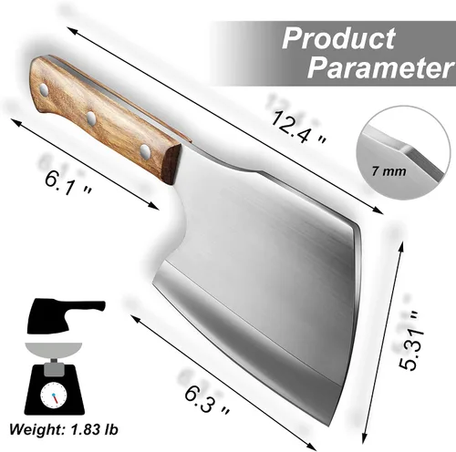 Vista 3 de Cuchillo de carnicero para carne, cuchillo de carnicero resistente, cuchillo de corte de huesos de 6 pulgadas, cuchillo de corte de acero