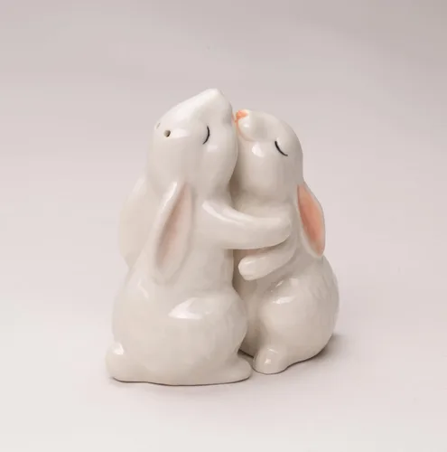 Vista 7 de Cosmos Gifts 21011 Hugging Rabbits Salero y pimentero Blanco
