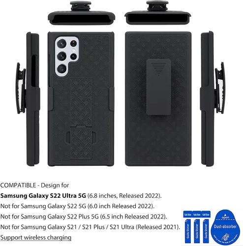 Vista 2 de Ailiber Funda para Samsung Galaxy S22 Ultra 5G, protector de pantalla