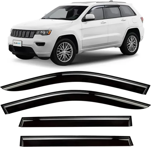 Vista 18 de CLIM ART - Protectores de lluvia increíblemente duraderos para Jeep Cherokee 2014-2023, deflectores de ventana originales con cinta adhesiva