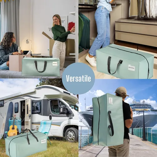 Vista 92 de VENO Paquete de 6 bolsas de mudanza resistentes con correas de mochila, cremalleras y asas, bolsas de embalaje extragrandes para artículos