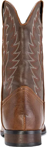 Vista 4 de IUV Botas vaqueras para hombre, botas occidentales, duraderas, clásicas, bordadas, punta cuadrada, botas tradicionales