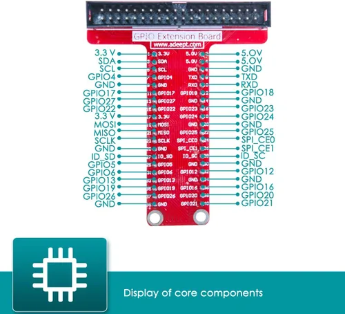Vista 8 de Adeept GPIO cable de Ultimate principiantes Kit de aprendizaje para Raspberry Pi 3 2 Modelo B/B + Python ADXL345 DC Motor