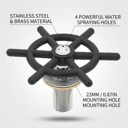 Vista 2 de Yosoo Health Gear Piezas de enjuague de vidrio Bar Enjuagador de vidrio Cabeza de grifo Limpiador automático de la lavadora de tazas, Barra de acero