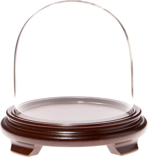 Vista 5 de Plymor Cúpula de cristal de 5.5 x 5.5 pulgadas (base con patas de chapa de madera negra)