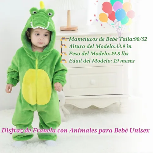 Vista 6 de TONWHAR - Disfraz para niños y bebés, disfraz de dinosaurio, tigre, animal, atuendo de fantasía, mameluco con capucha Cocodrilo