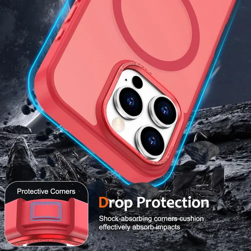Vista 60 de Anuck - Funda magnética para iPhone 11 compatible con MagSafe, carcasa trasera mate translúcida dura, borde de TPU, delgada, resistente a impactos
