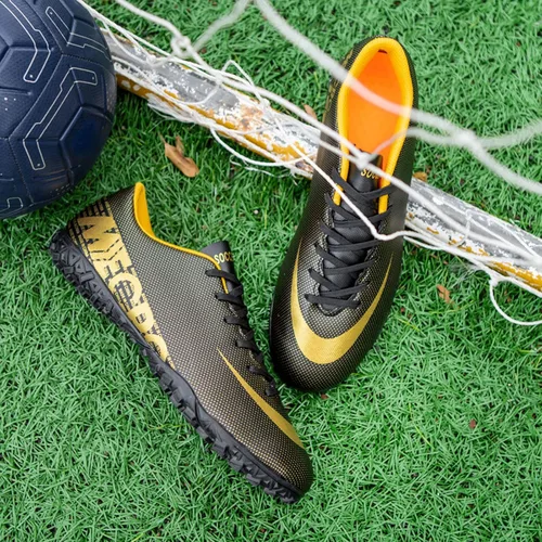 Vista 7 de Zquaus Zapatos de fútbol para hombre, zapatos de fútbol profesionales de caña baja, transpirables, para interiores y exteriores, TFAG