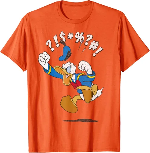 Vista 51 de Disney Mickey And Friends - Camiseta vintage de Donald Duck Angry Jump, Negro