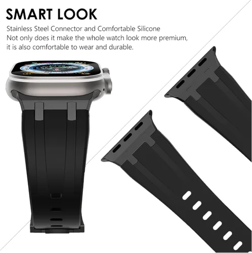 Vista 3 de NewWays AP - Correa de lujo para Apple Watch Ultra de 1.929 in 1.811 in 1.772 in 1.732 in 1.654 in 1.614 in 1.575 in 1.496 in para hombres