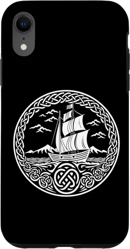 Vista 23 de Funda para iPhone 11 Pro Max Ship Sailing de mitología nórdica con nudos celtas