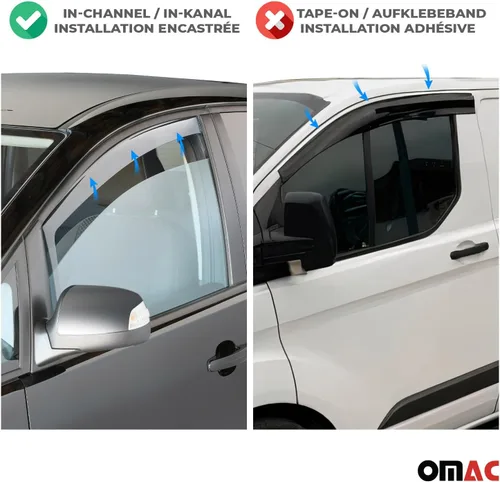 Vista 4 de OMAC Juego de deflector de protección contra insectos y visera de ventana para Mercedes Sprinter W907 910 2019-2026 3 piezas