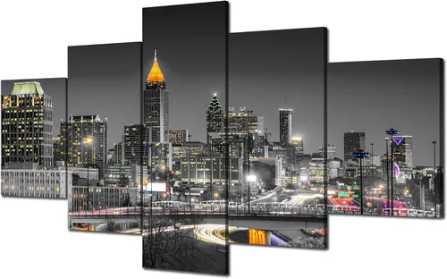 Vista 15 de Cawpom Louisiana Arte de Pared en Lienzo, 60x32 pulgadas, Impresión en Lienzo, Cuadros de Nueva Orleans Decoración de Pared, Puente Crescent City