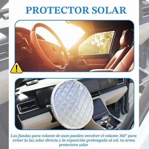Vista 5 de Cubierta de Volante de Coche con Protección Solar, Cubierta de Rueda de Coche de Película de Aluminio para Aislamiento Térmico y Enfriamiento Lámina