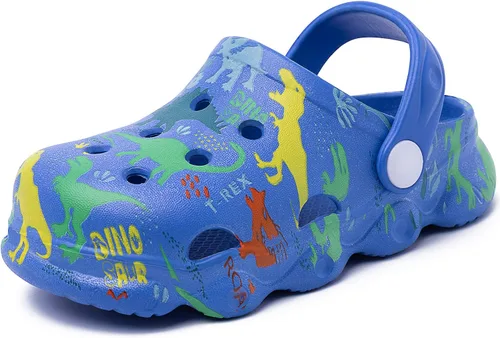 Vista 7 de techcity - Zapatos de jardín de dinosaurios para niños, diseño de dibujos animados