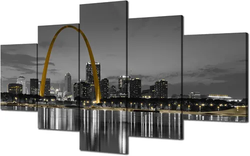Vista 19 de Cawpom Louisiana Arte de Pared en Lienzo, 60x32 pulgadas, Impresión en Lienzo, Cuadros de Nueva Orleans Decoración de Pared, Puente Crescent City