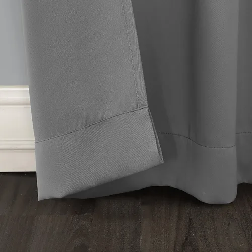 Vista 3 de Sun Zero Easton Panel de Cortina Opaca con Ojales de Ahorro de Energía, 40" x 63", Gris, Gris Raíz = {'valor': "['Gris']"}