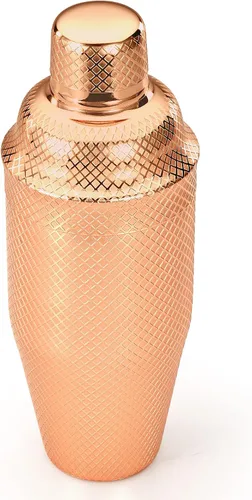Vista 20 de Barfly Juego de coctelera japonesa de 3 piezas con entramado de diamante (24 onzas/23.7 fl oz), cobre antiguo