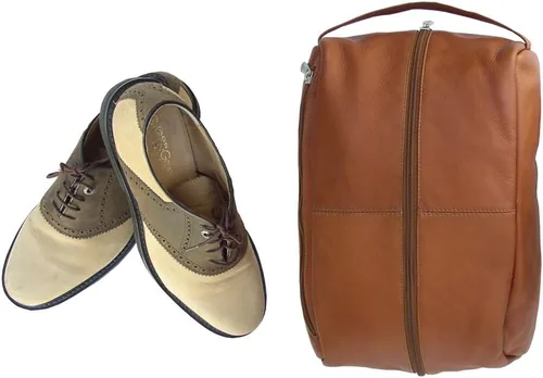 Vista 2 de Piel Leather Bolsa de zapatos Deluxe, Saddle, Bolsa de zapatos Deluxe