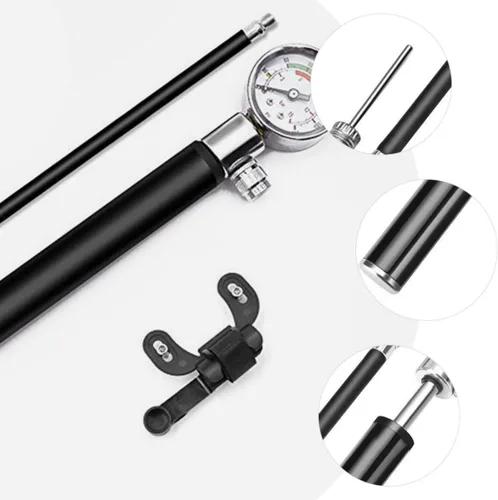 Vista 5 de Bomba portátil de alta presión para bicicletas de montaña y carretera, inflador de mano con adaptador de válvula estadounidense y francés, bomba