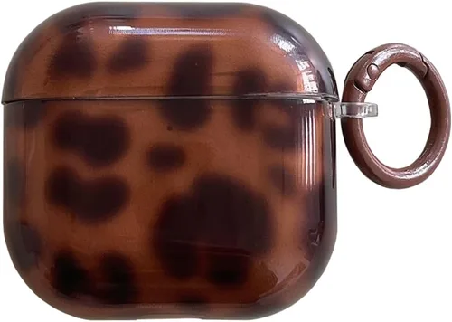Vista 10 de Linda funda para AirPod 1/2 generación con cerradura, diseño de tortuga vintage con diseño de animal retro y elegante diseño de leopardo brillante