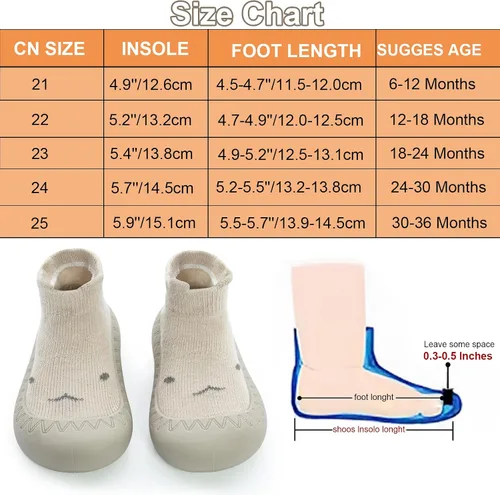 Vista 7 de 2 pares de zapatos antideslizantes estilo caroon para bebés, zapatos para niños y niñas, zapatos para caminar, zapatos de goma suave con pantuflas
