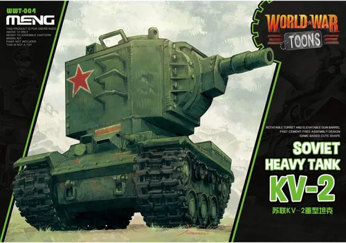 Vista 6 de Meng WWT-004 Modelo - Tanque Pesado Soviético Kv-2 Guerra Mundial Toons