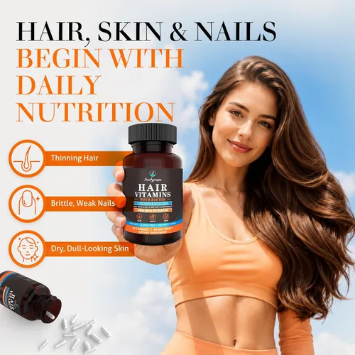 Vista 2 de Hair Vitamins with Biotin 5600 mcg, Collagen & Hyaluronic Acid