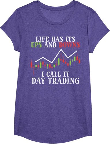 Vista 59 de Life Ups And Downs Day Trading Crypto Stock Market Trader T-Shirt, Negro