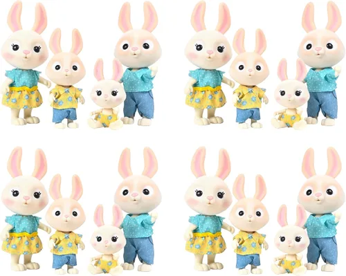 Vista 10 de Honey Bee Acres La Familia Cheddars de Ratón, 4 Figuras de Muñecas en Miniatura, Pequeña