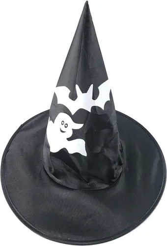 Vista 2 de Decoración para fiestas de Halloween, sombrero de bruja puntiagudo, sombrero de bruja negro grueso, sombrero de bruja de Halloween, evento Horizon