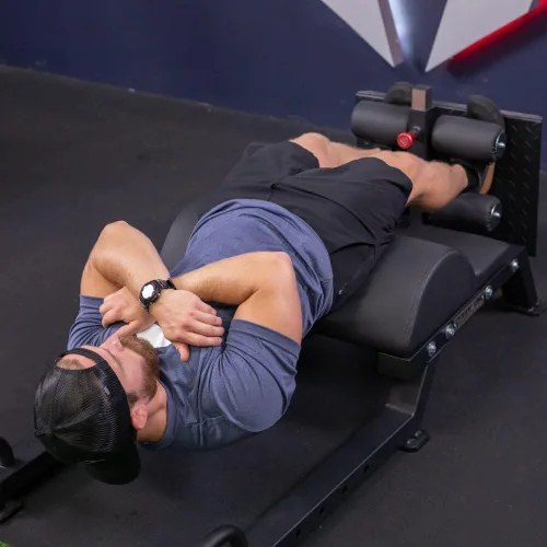 Vista 2 de Titan Fitness Desarrollador ajustable de glúteos y isquiotibiales (GHD), equipo de levantamiento de entrenamiento cruzado en gimnasio doméstico