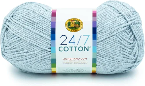 Vista 119 de Lion Brand Yarn - Hilo ligero 24/7 de algodón para tejer, hacer ganchillo y manualidades, Ámbar, paquete de 1 Light Worsted 100% Mercerized Cotton