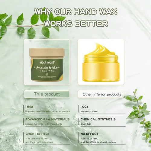 Vista 6 de VIOLA HOUSE Máscara de mano de aguacate y aloe Peel Off cera de manos, máscaras peladoras de manos – Película hidratante hidratante nutritiva