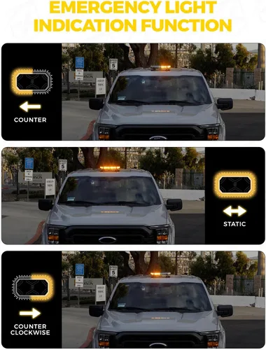Vista 6 de Xprite Barra de Luz Estroboscópica de Emergencia Ámbar para Techo, Luces Intermitentes de Advertencia y Baliza de Seguridad con Panel de Control