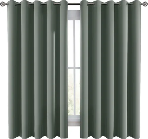 Vista 17 de LUX Décor - Juego de 2 paneles de cortinas opacas de alta calidad de 63 pulgadas de largo, cortinas de oscurecimiento de habitación con aislamiento