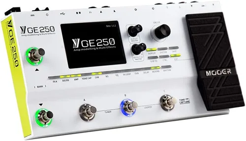 Vista 2 de MOOER Procesador de múltiples efectos GE250 con bucle FX, captura de tono, función MIDI, ecualizador global, máquina de batería, looper estéreo