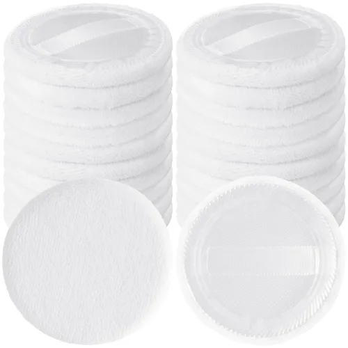Vista 9 de HINZIC Paquete de 25 esponjas redondas de 2.36 pulgadas para aplicadores de maquillaje de base, algodón suave y agradable a la piel, esponjas