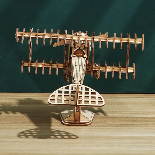 Vista 7 de ROEOLNIL Rompecabezas de madera 3D para ensamblar juguete-Kit de manualidades, decoración del hogar, mejor día de cumpleaños educativo Aviones