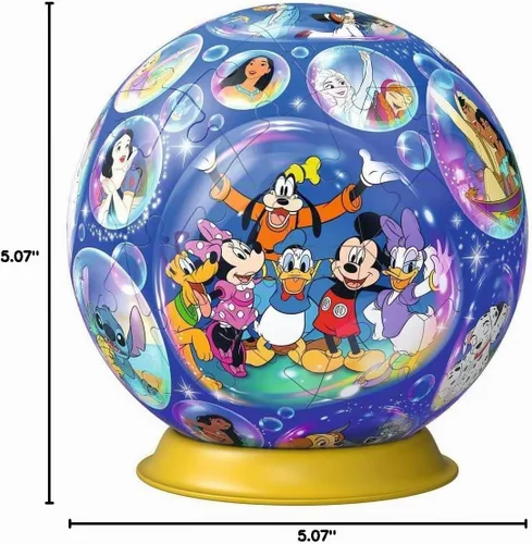 Vista 7 de Ravensburger Bola de rompecabezas 3D de personajes de Disney, 72 piezas, bola de rompecabezas para fanáticos de Disney a partir de 6 años 72