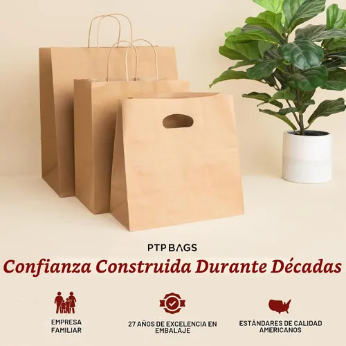 Vista 7 de PTP BAGS Bolsas de papel marrón Super Royal, 14 x 10 x 15.75 pulgadas Natural