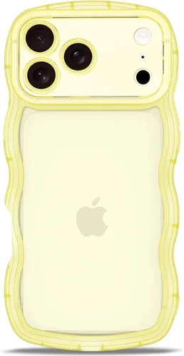 Vista 63 de Anuck Funda para iPhone 13 Pro con borde ondulado, diseño trasero transparente, agarre antideslizante, forma de marco rizado ondulado, a prueba