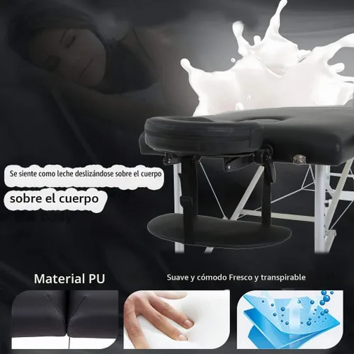 Vista 5 de PayLessHere Mesa de masaje, cama de masaje, cama de spa de 73 pulgadas, mesa de masaje de aluminio con funda de transporte para cara, altura