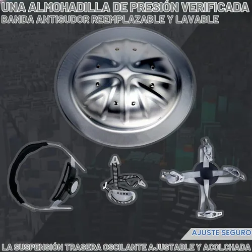 Vista 7 de Casco de seguridad de aluminio con suspensiones de trinquete, gorra de seguridad plateada, talla única, se adapta a la mayoría