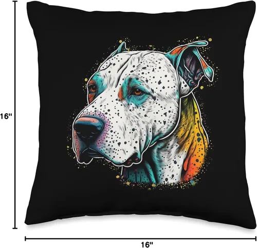 Vista 4 de Dogo Argentino Lover for Men, Women and kids Cute Dogo Argentino Lover - Almohada colorida con diseño divertido de mamá y perro, 16 x 16 pulgadas