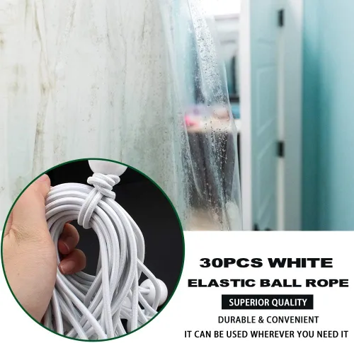 Vista 7 de AOPRIE Paquete de 30 bolas elásticas de 6 pulgadas de color blanco, resistentes a la intemperie, correas de amarre resistentes a la intemperie